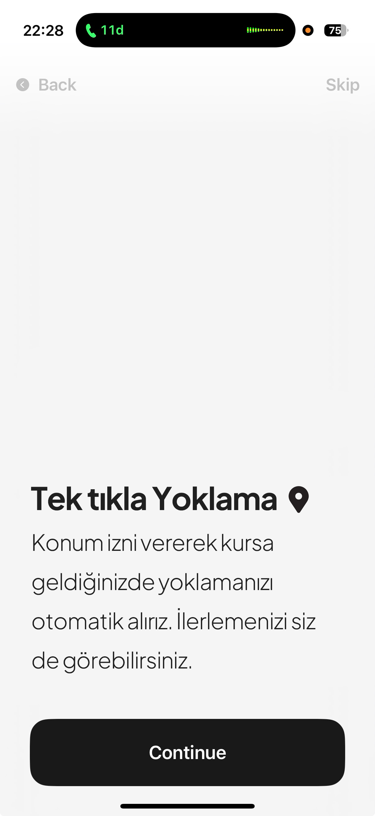 Info Akademi yoklama ekranı