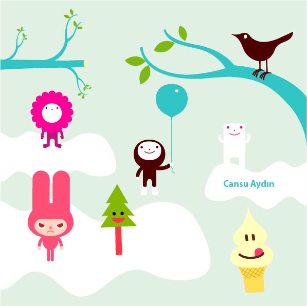 grafik tasarım kursu dijital illüstrasyon öğrenci çalışması