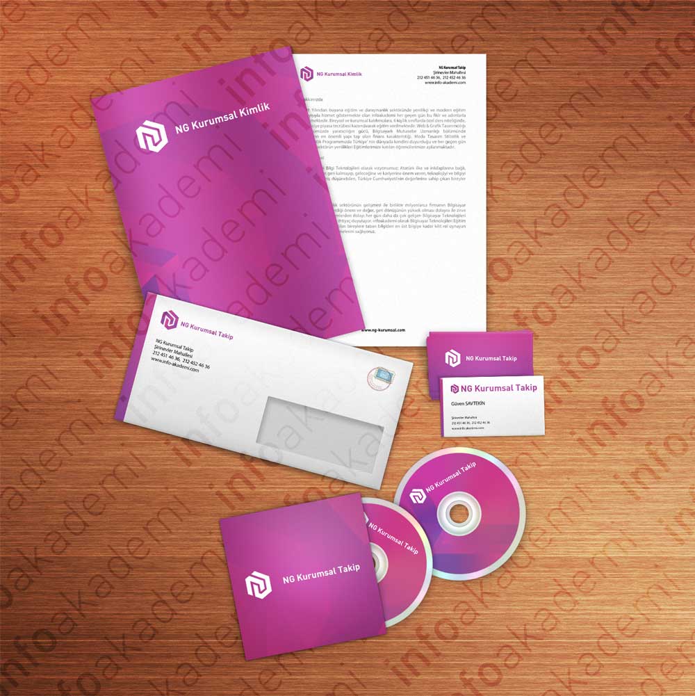 grafik tasarım kursu tam kurumsal kimlik öğrenci çalışması